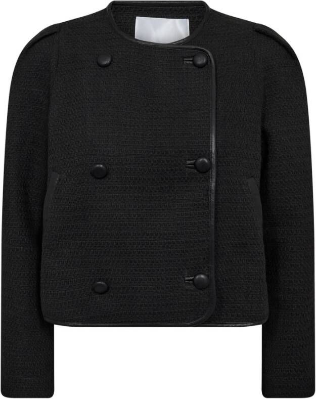 Co'Couture Stijlvolle Ebonycc Boucle Jas Zwart Dames