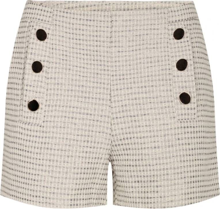 Co'Couture Stijlvolle knoopshorts Beige Dames