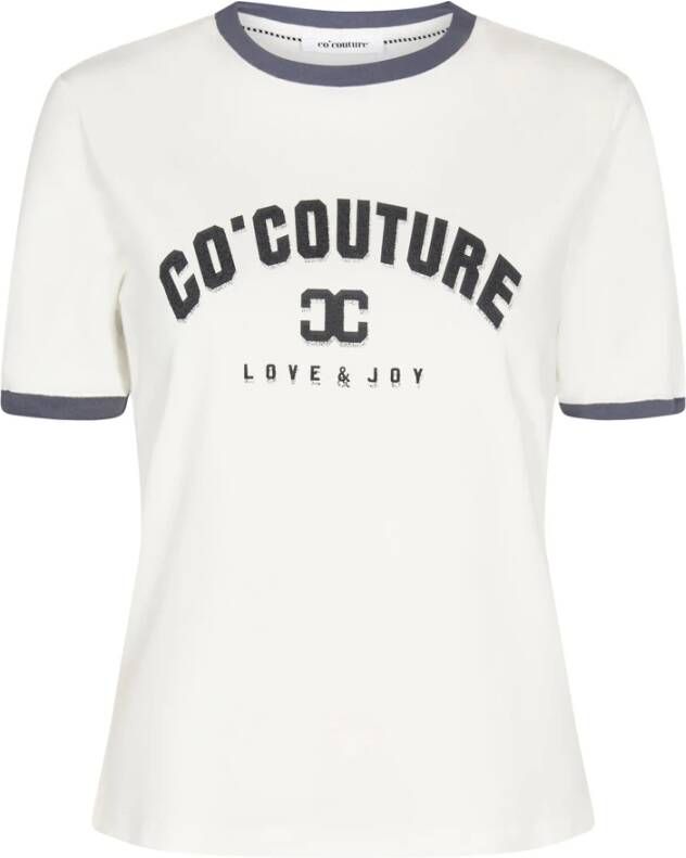Co'Couture Trendy Print T-Shirt met Korte Mouwen White Dames