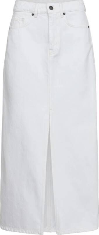 Co'Couture Witte Denim Rok met Voor Split White Dames