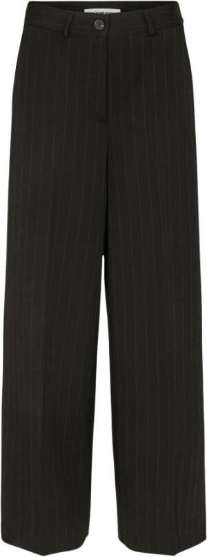 Co'Couture Wide Pinstripe Pants Zwart Dames