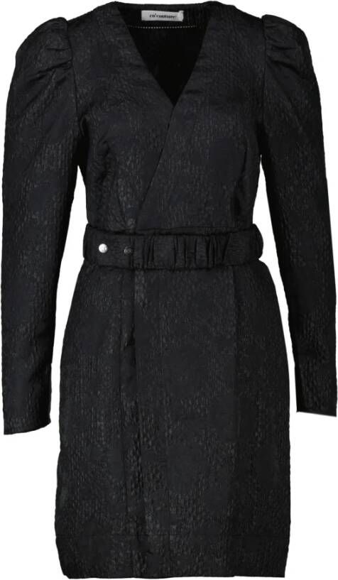 Co'Couture Zwarte Jacquard Wrap Jurk Black Dames