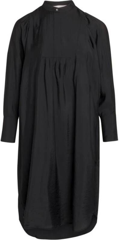 Co'Couture Zwarte Jurk met Pofmouwen en Gerimpelde Details Zwart Dames