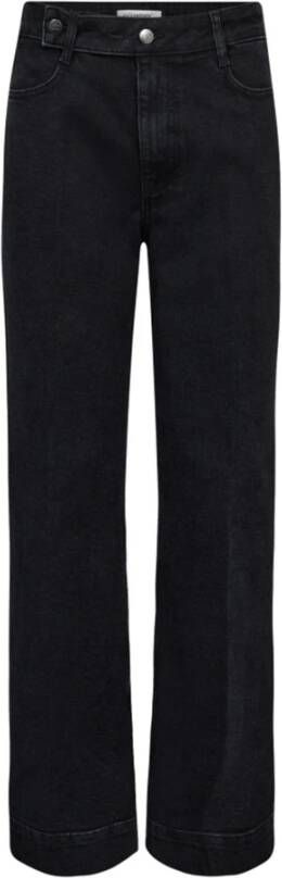 Co'Couture Zwarte rechte jeans met persplooi Zwart Dames