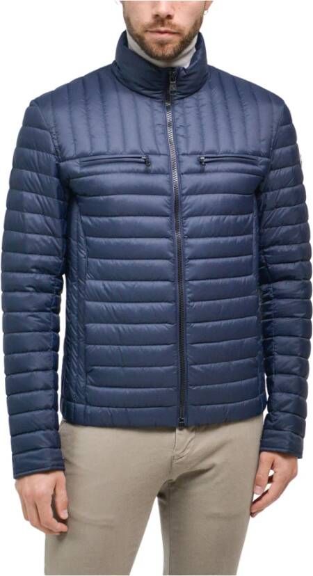 Colmar Blauw Lightweight Puffer Jacket With Chest Pockets Blauw Heren