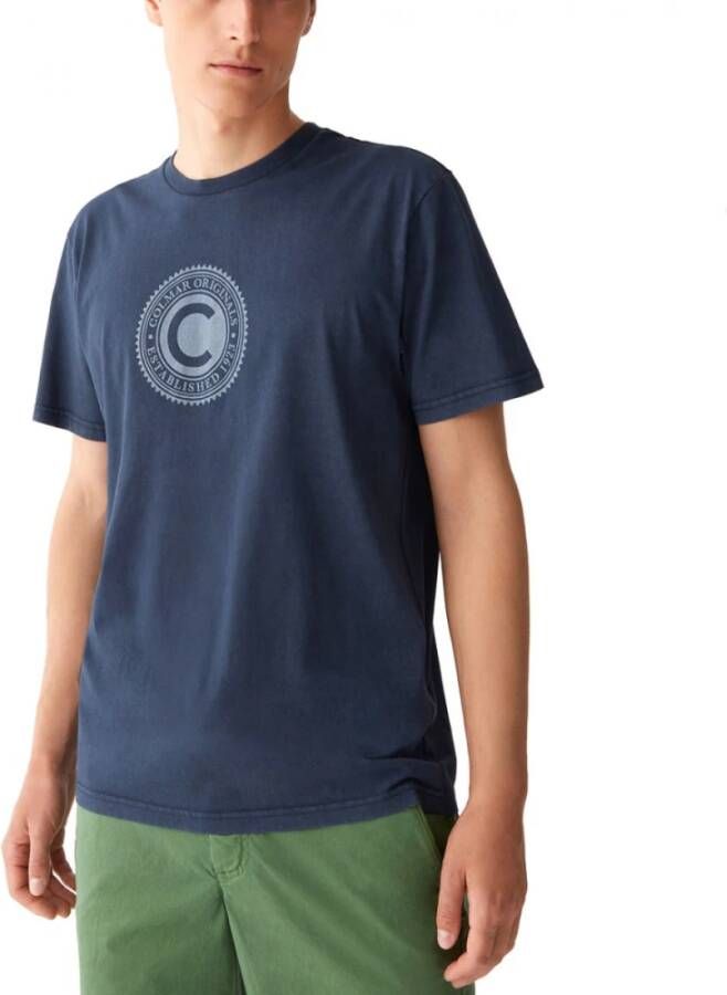 Colmar Effetto Gebruikte Print T-shirt Blauw Heren