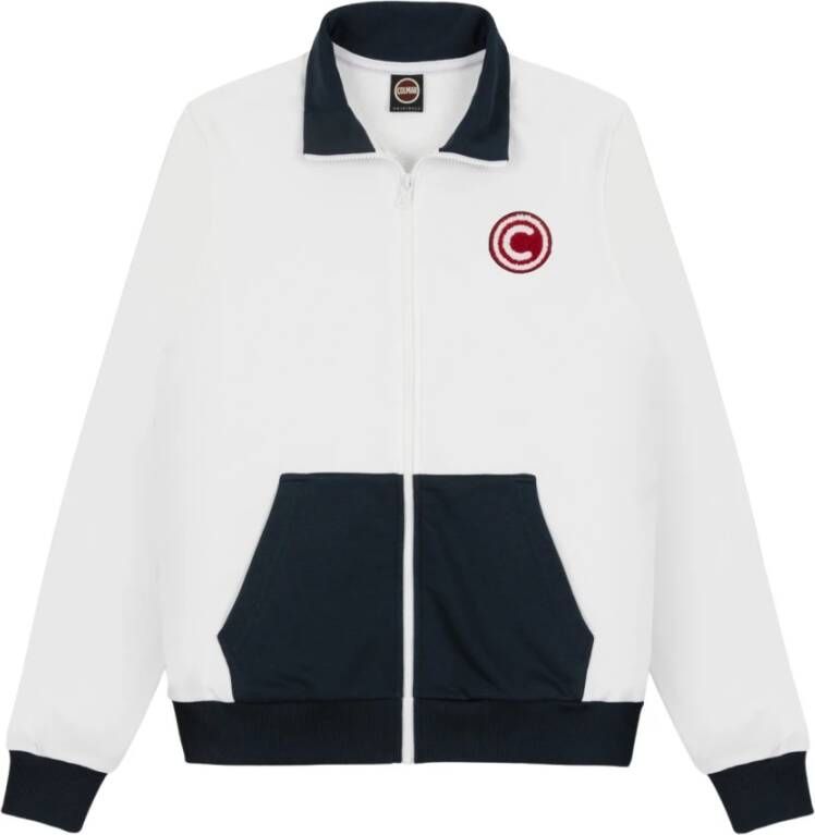 Colmar Sweatshirt met rits en college-geïnspireerde patches White Heren