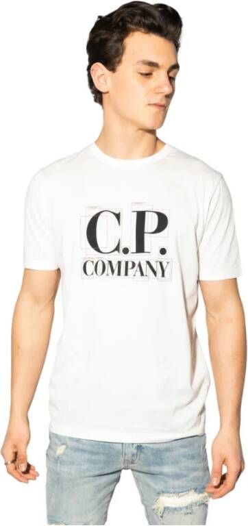 C.P. Company Witte katoenen T-shirts voor heren White Heren