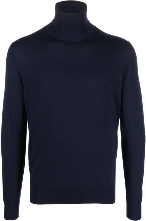 Colombo Navy Blue Roll Neck Sweater Blue Heren