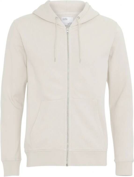 Colorful Standard Hooded sweatshirt met rits Classic Organic ivory white Wit Heren
