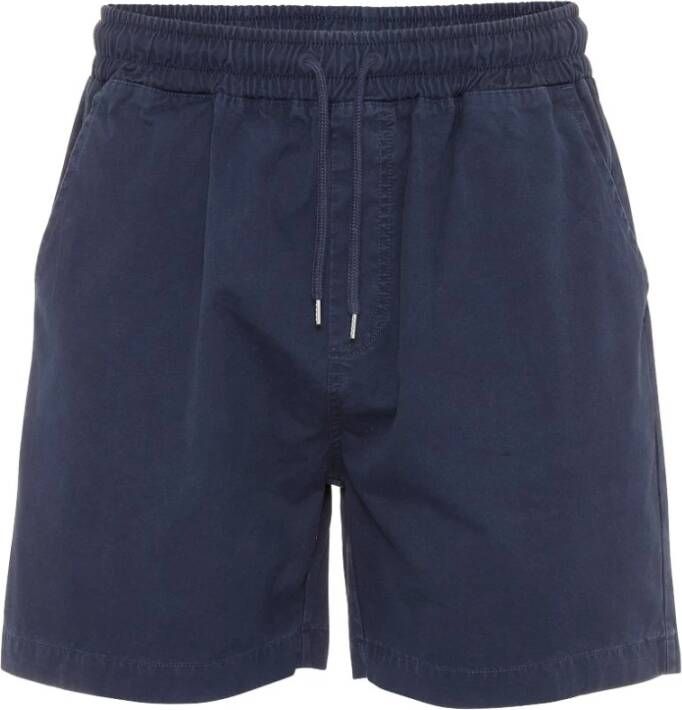 Colorful Standard Korte twillbroek Blauw Heren