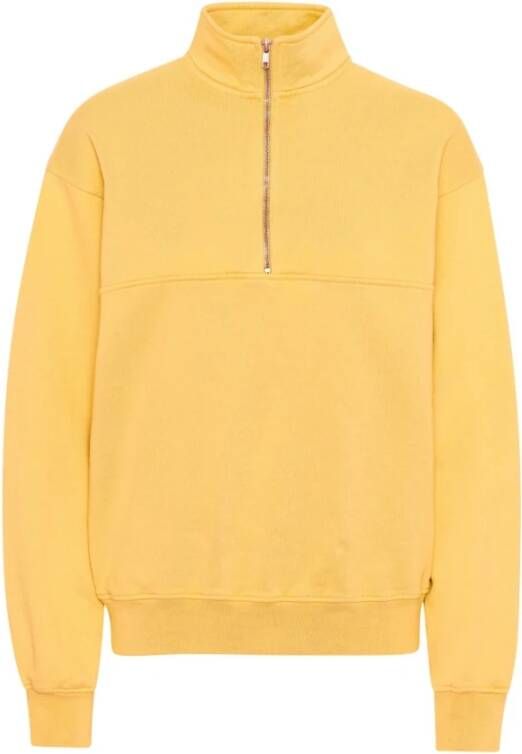 Colorful Standard Sweatshirt 1 4 rits Organic lemon yellow Geel Heren