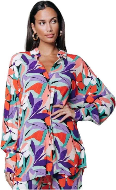 Colourful Rebel gebloemde blouse Talia Big Flower Oversized Boyfriend Blouse multi - Foto 3
