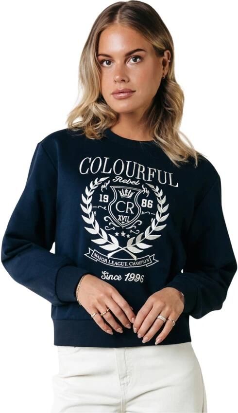 COLOURFUL REBEL Dames Truien & Vesten College 1986 Embro Relaxed Sweat Blauw - Foto 8