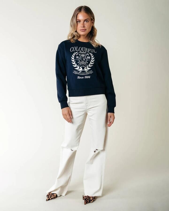 COLOURFUL REBEL Dames Truien & Vesten College 1986 Embro Relaxed Sweat Blauw - Foto 7