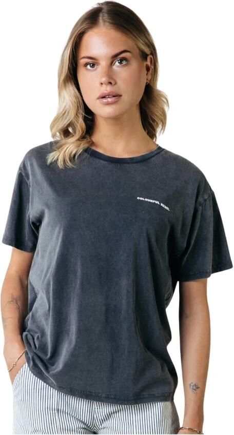 Colourful Rebel Concert Acid Wash Loosefit Tee Gray Dames