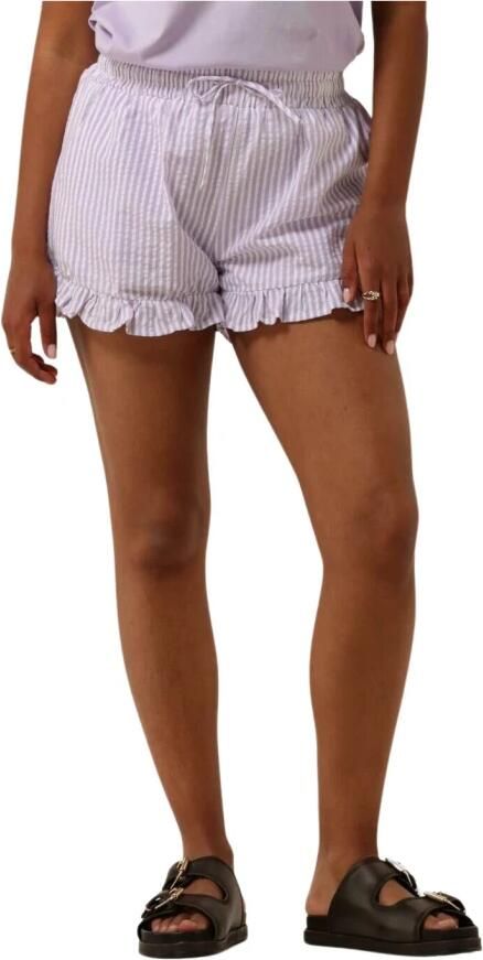 COLOURFUL REBEL Dames Broeken Sensa Striped Ruffle Short Lila - Foto 3