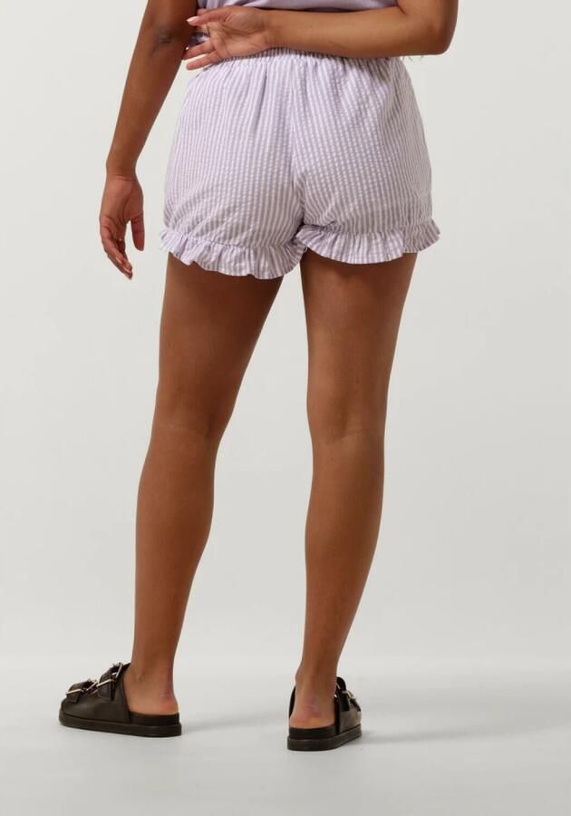 COLOURFUL REBEL Dames Broeken Sensa Striped Ruffle Short Lila - Foto 2