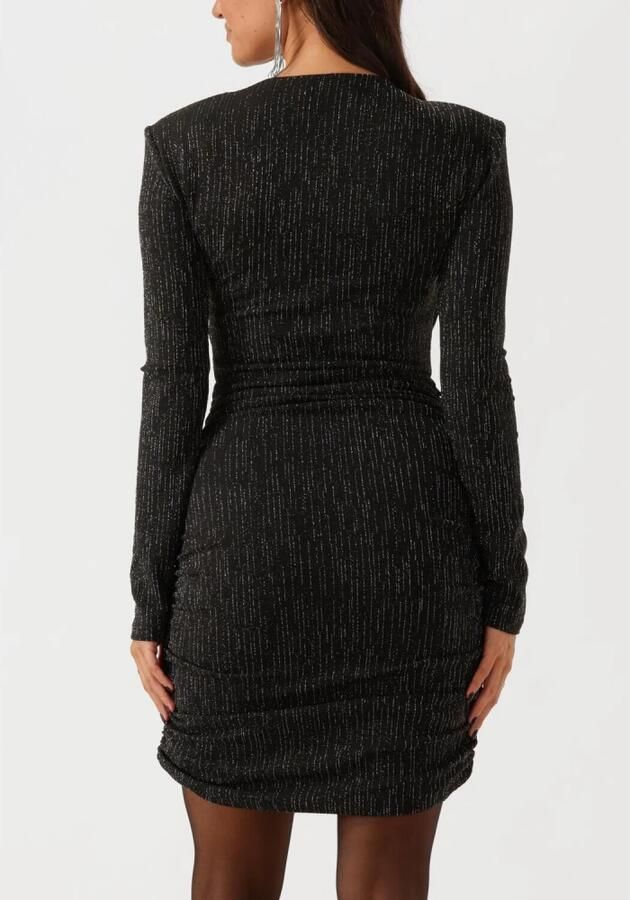 Colourful Rebel jurk Bryssa Lurex Stripes Padded dress LS zwart zilver - Foto 9