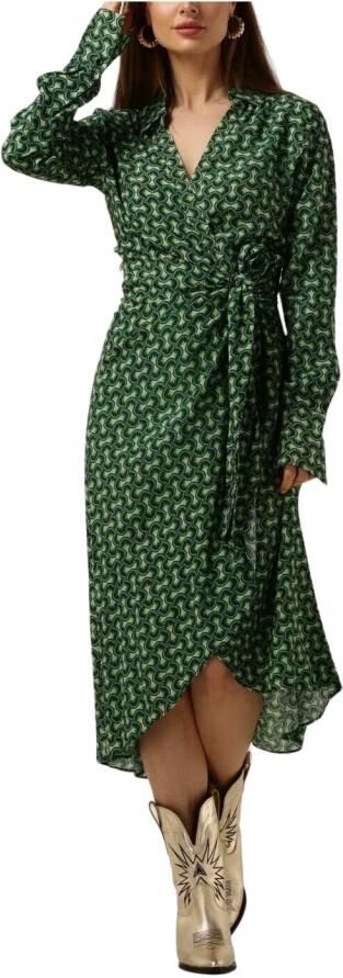 Colourful Rebel overslagjurk Lea Graphic Wrap Midi Dress met grafische print zwart - Foto 5