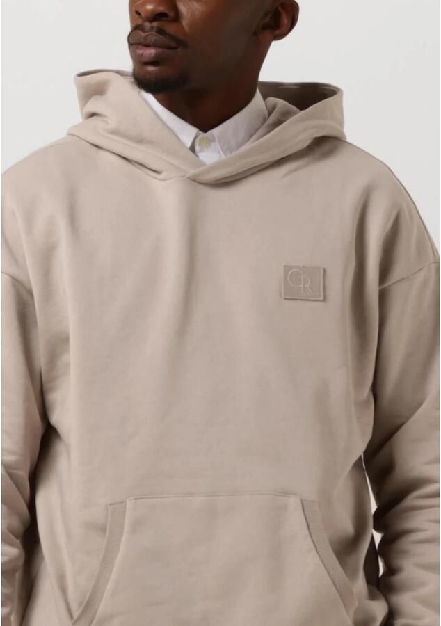 COLOURFUL REBEL Heren Truien & Vesten Uni Patch Dropped Shoulder Hoodie Beige - Foto 1