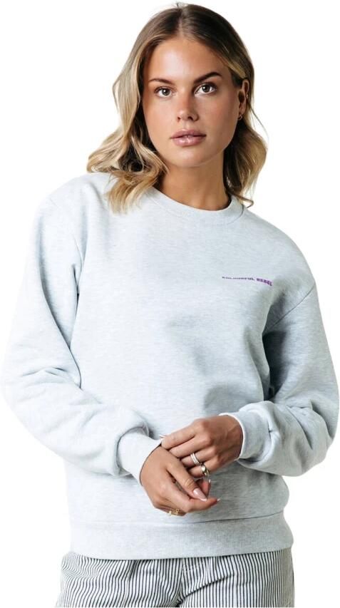 Colourful Rebel Logo Circle Relaxte Sweater Blue Dames