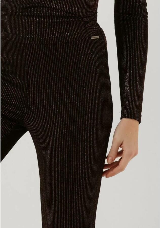 COLOURFUL REBEL Dames Broeken Jolie Metallic Stripe Flare Pants Zwart - Foto 2