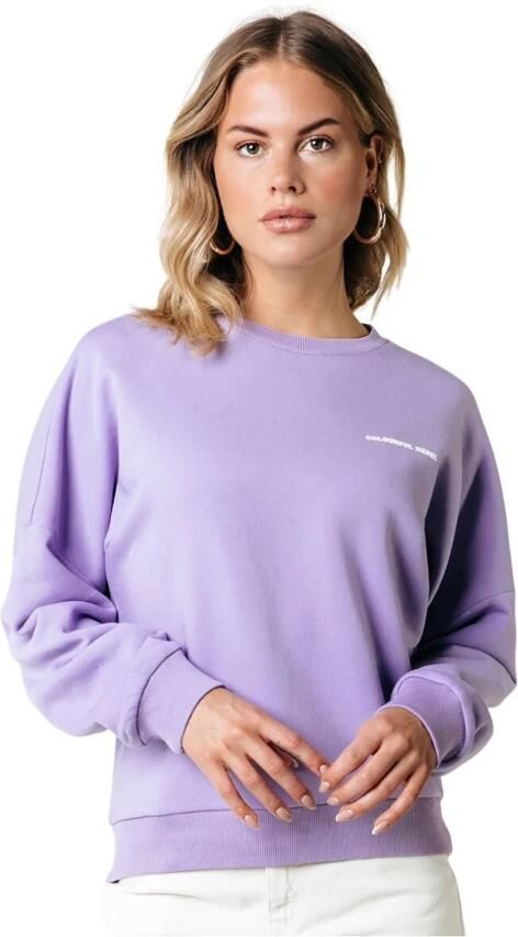 Colourful Rebel Multi Racer Logo Sweater Purple Dames
