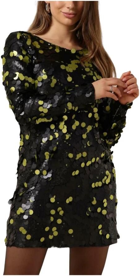COLOURFUL REBEL Dames Jurken Tini Sequins Straight Dress Zwart - Foto 5