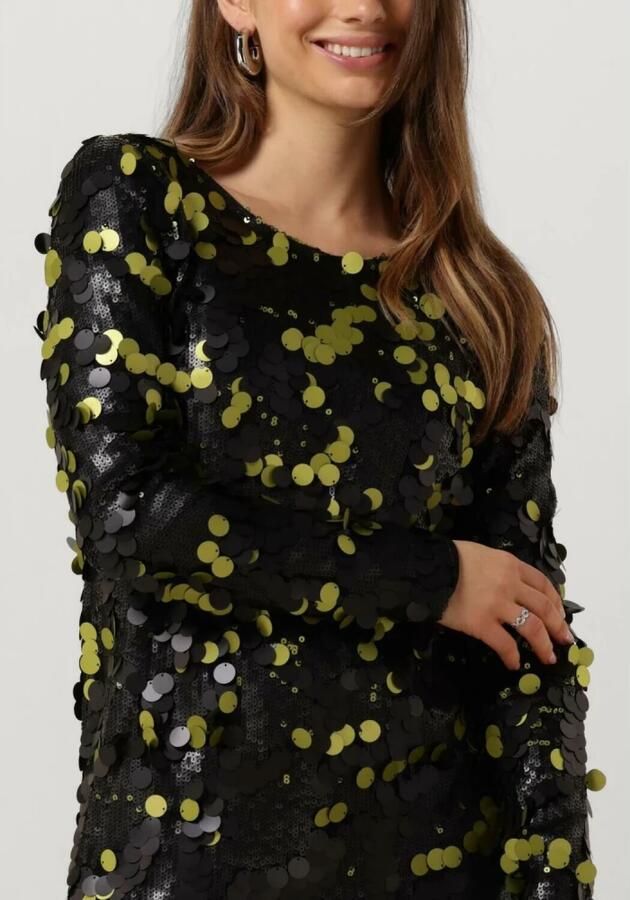 COLOURFUL REBEL Dames Jurken Tini Sequins Straight Dress Zwart - Foto 2