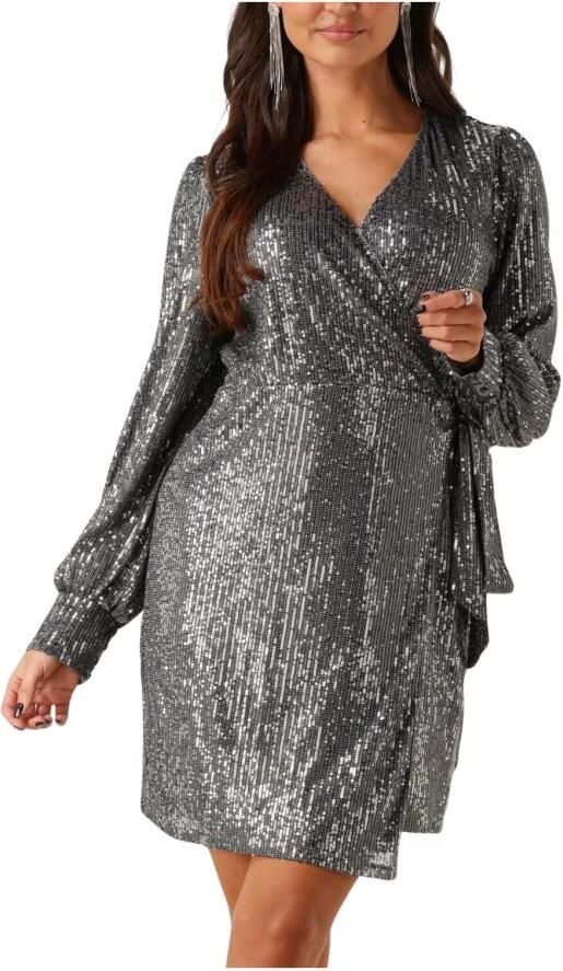 Colourful Rebel Pailletten Wikkeljurk voor Glamoureuze Avonden Gray Dames - Foto 7