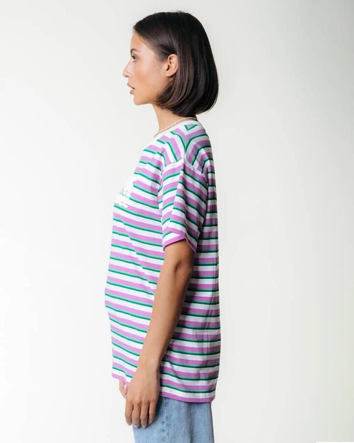 Colourful Rebel Puff Logo Stripe Loosefit Tee Pink Dames - Foto 4