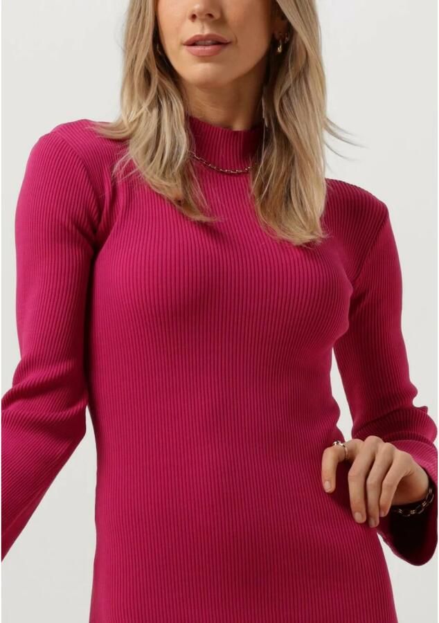 COLOURFUL REBEL Dames Jurken Aspen High Neck Knitted Mini Dress Roze - Foto 4