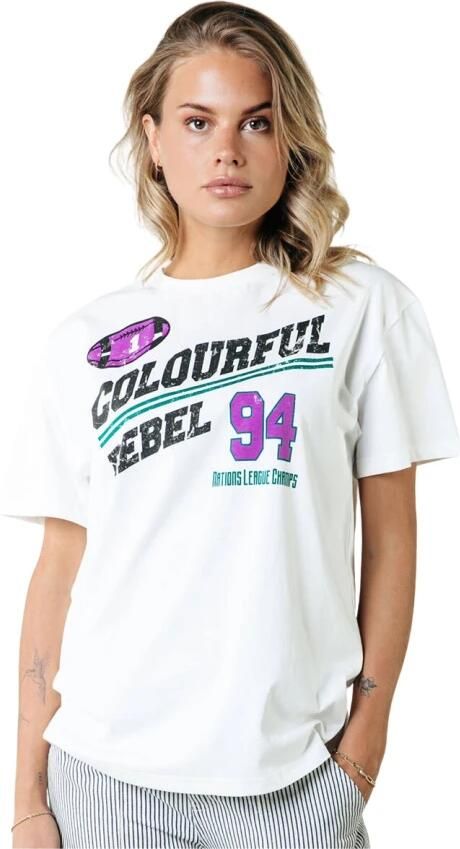 Colourful Rebel Rugby Loosefit Tee White Dames