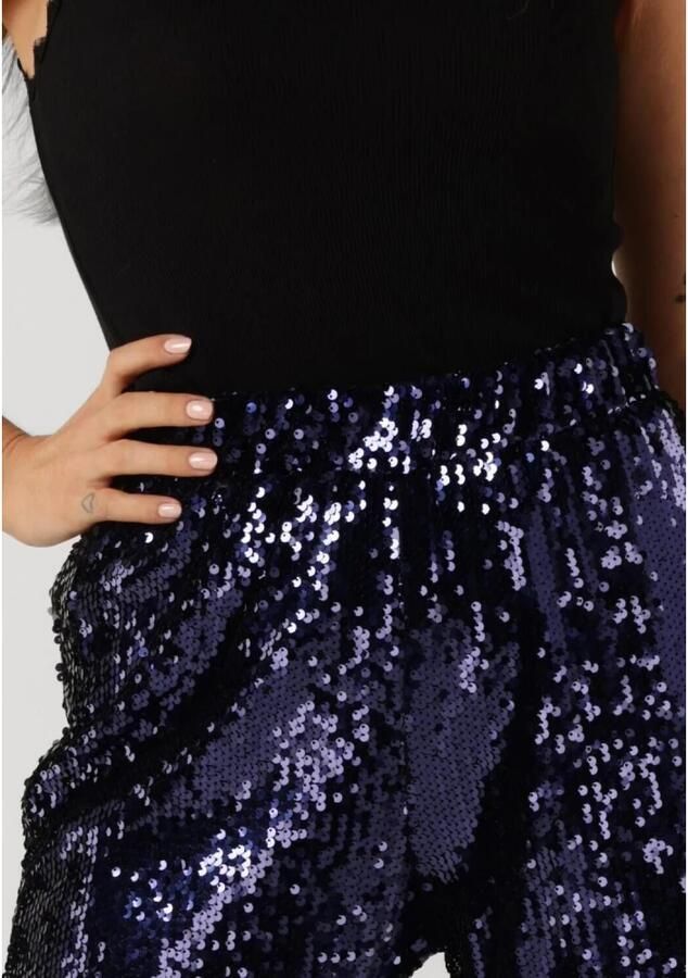 Colourful Rebel high waist flared pantalon Emy Sequins Flare Pants met pailletten metallic blue - Foto 3