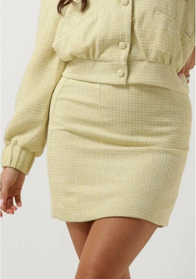 COLOURFUL REBEL Dames Rokken Trista Boucle Mini Skirt Geel - Foto 4