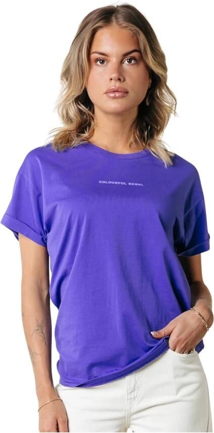 Colourful Rebel Uni Logo Boxy Tee Purple Dames