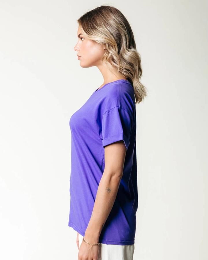 Colourful Rebel Uni Logo Boxy Tee Purple Dames - Foto 3