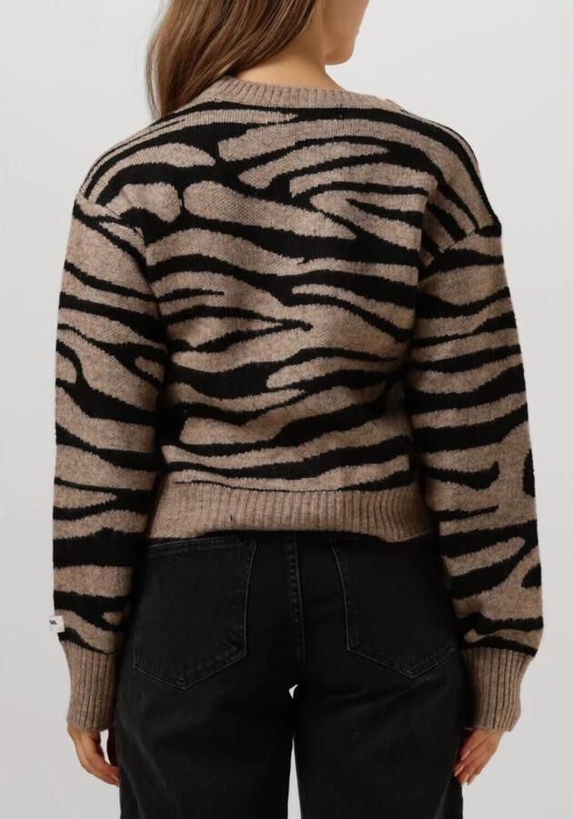 COLOURFUL REBEL Dames Truien & Vesten Shara Zebra Knitted Cardigan Bruin - Foto 2