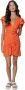 Colourful Rebel jurk Zorah Broderie Dress met all over print oranje - Thumbnail 3