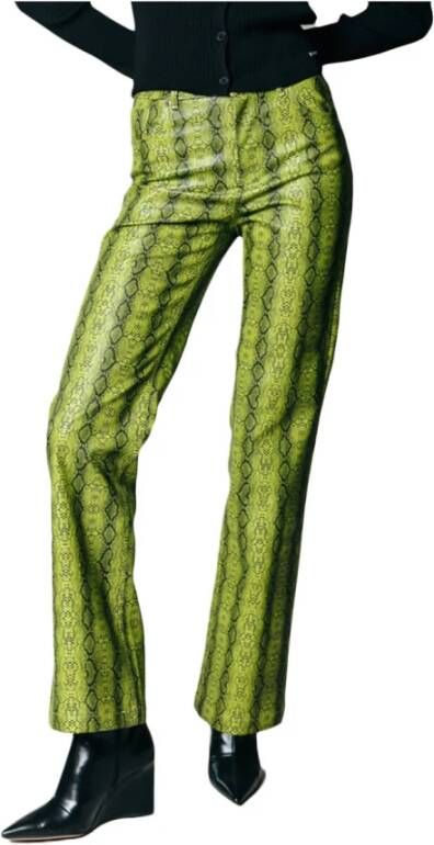 Colourful Rebel Russy Snake Hoge Taille Broek Green Dames