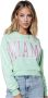 Colourful Rebel sweater Miami Patch Cropped Sweat met tekst limegroen - Thumbnail 3