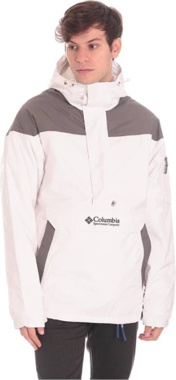 Columbia Witte Anorak Pullover Jas met Hoge Hals White Heren