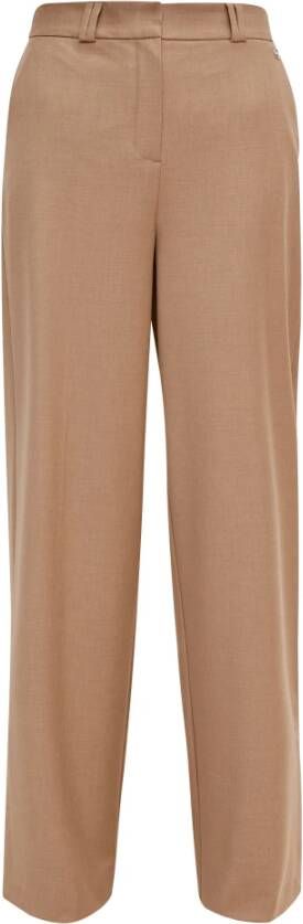 Comma Wide Trousers Brown Dames