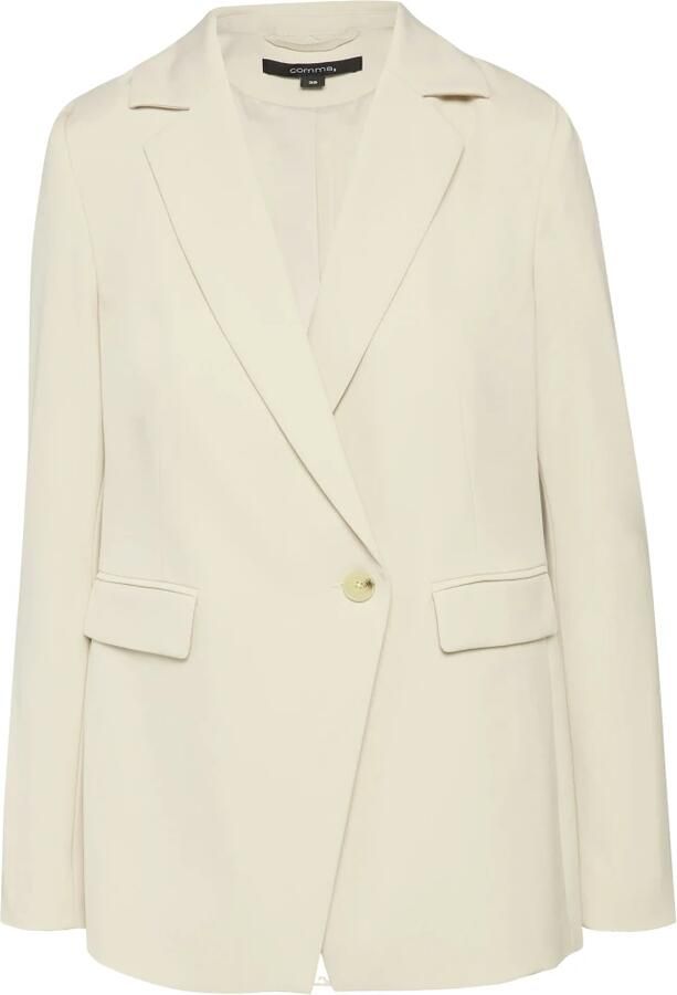 Comma Blazer met knoop en reverskraag Beige Dames - Foto 4