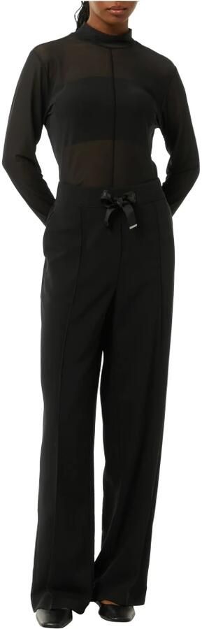 Comma Elegante stoffen broek met strikceintuur Black Dames - Foto 4
