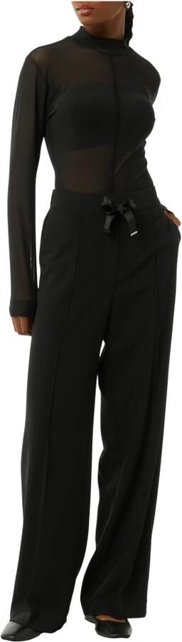 Comma Elegante stoffen broek met strikceintuur Black Dames - Foto 5