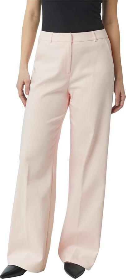 Comma Elegante Wijde Pijp Broek Pink Dames