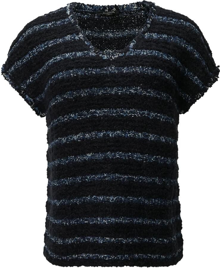 Comma Fringe Effect Gebreide Sweater Vest Blue Dames - Foto 4