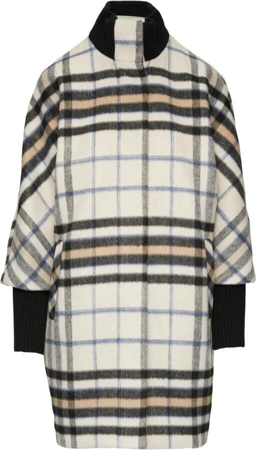 Comma Geruite Twill-gevoerde Buitenshuis Jas Multicolor Dames